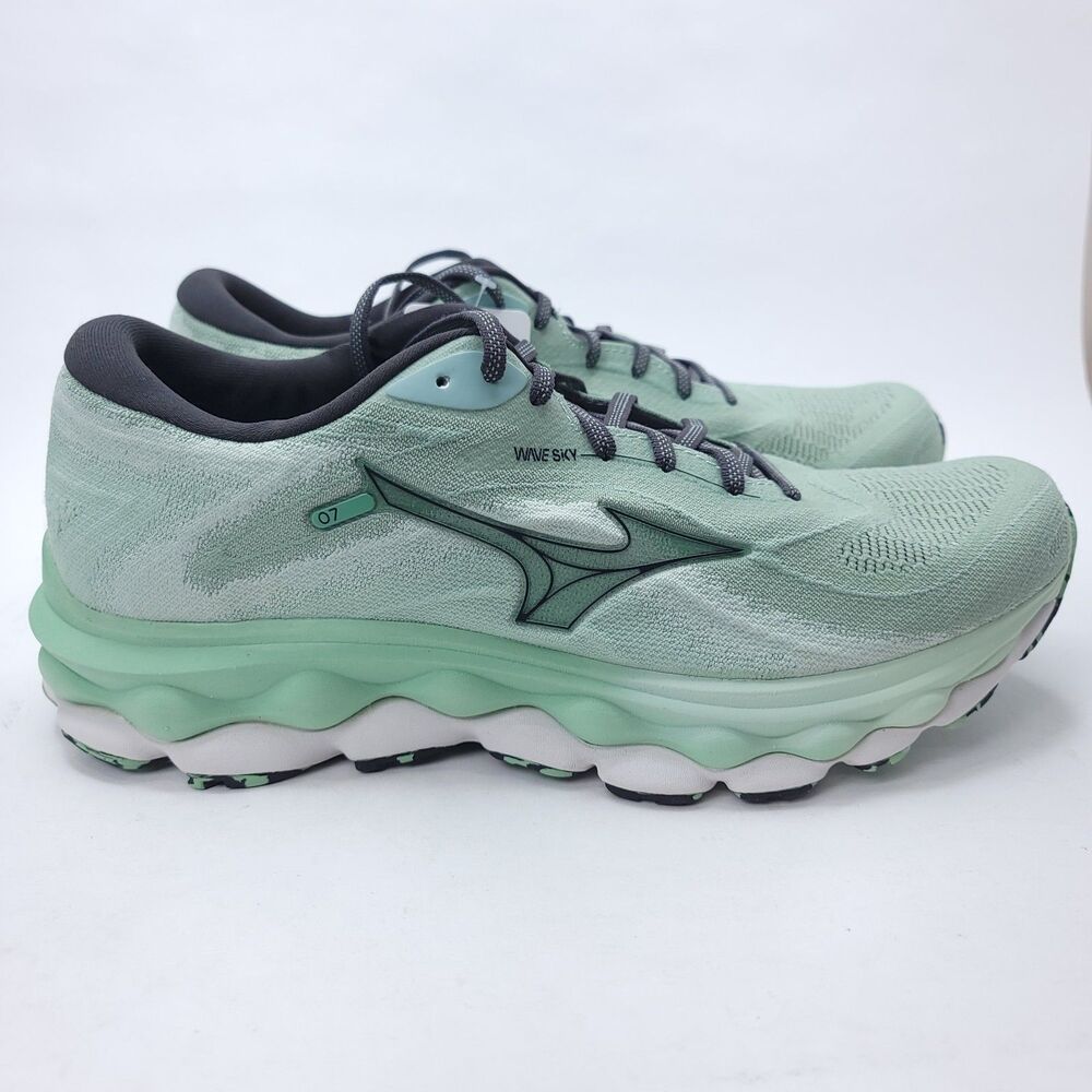 MIZUNO MENS WAVE SKY 7 RUNNING SHOES GRANITE GREEN SIZE 11.5 NEW $170